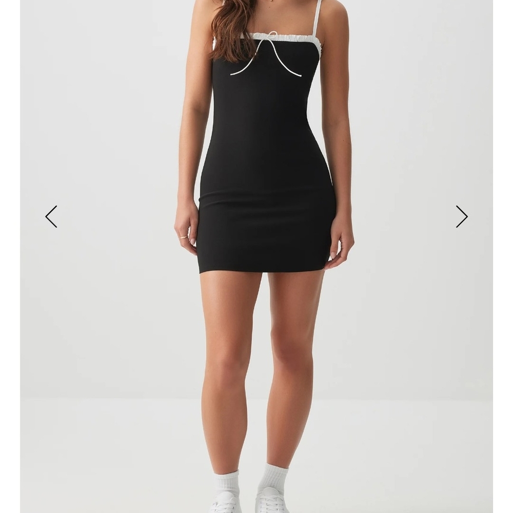Ardene Black Mini Dress with White Trim